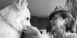 Sylvie et berger blanc suisse