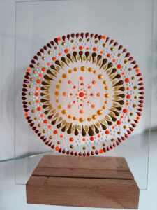 Mandala orange et rose